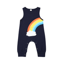 0-24M Newborn Infant Baby Boy Girl Cotton Romper Jumpsuit Boys Girl Rainbow Sleeveless Rompers Blue Summer Clothes Outfit 2024 - buy cheap