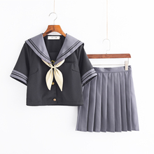 Школьная форма для девочек, матрос, летняя Осенняя женская школьная форма, Корейская школьная форма, комплект с юбкой для девочек 2024 - купить недорого