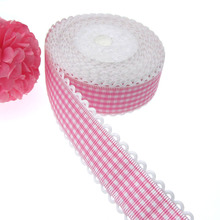 1Roll 20yards 1" Printing Grid Lace Ribbon Fabric Trim Ribbon For Craft Wedding Scrapbook gift wrap ribbons 25mm 2024 - buy cheap