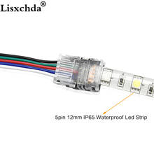5 шт./лот 5pin 12 мм RGBW разъем Провода разъем для IP65 Водонепроницаемый/IP20-Водонепроницаемый 5050 SMD RGB/RGBW светодиодные полосы света 2024 - купить недорого