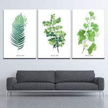 Canvas Painting modern minimalist style green leaves Nordic Wall Art Painting Modular Wallpapers Poster Print Home Decor 2024 - buy cheap