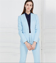 Женские деловые брюки, блейзер + брюки для работы на заказ, синий костюм для свадебной вечеринки 2024 - купить недорого