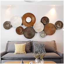 Chinese Wrought Iron Round Shape Wall Hanging Crafts Wall Decoration Home Livingroom Sofa Background Wall Mural Ornaments Decor 2024 - buy cheap