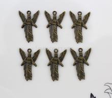 100pcs  angel antique bronze eudemon zinc alloy  pendant, charm, drops for diy 26X17mm saint maria lead and nickle free 2024 - buy cheap