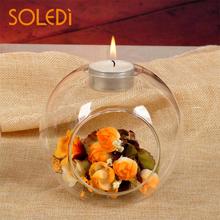 Nordic Table Glass Candle Holder Terrarium Bauble Transparent Vase Candlestick Lamp Wedding Home Decor 2024 - buy cheap