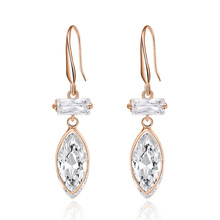 SLBRIDAL Fashion Jewelry Bijoux Anti-allergic Cubic Zirconia Earrings Charm Drop Earrings Women Rose Gold Dangle Earrings 2024 - buy cheap