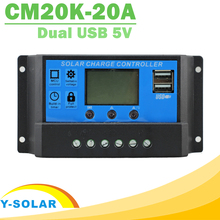 NEW USB Solar Charge Controller 20A With Dual USB Output 12V 24V auto work LCD Display Solar Regulator PWM Max 480W Input 2024 - buy cheap