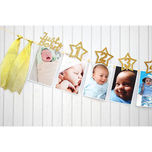 Quadros de decoração para fotos do bebê, faixa de 12 meses para festa de aniversário, primeiro aniversário, decoração de casa e festa 2024 - compre barato