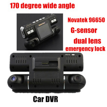 Dual Lens car Camcorder DVR video recorder HD 1080P With Rear 2 Cam 170 degree wide angle Novatek96650 support GPS 2024 - buy cheap