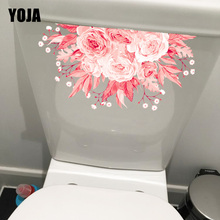 YOJA 20.3*10.6CM Pink Roses Creative Toiltte Decor Toilet Seat Stickers Room Wall Decals T1-0363 2024 - buy cheap