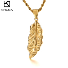 Kalen New Pendant Necklaces For Women Men Gold/ Stainless Steel Plant Leaf Choker Bijoux Trendy Unisex Necklaces Jewelry 2024 - buy cheap