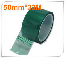 50mm*33 meters*0.06mm Thickness High Temperature Tape Resist Adhesive PET Green Coating PCB Plating Shielding 2024 - buy cheap