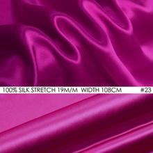 SILK STRETCH SATIN 19mm Width 42"-108cmPure Silk Dress Fabric For Wedding Dress 5Meters/Lot Evening Dress Fabric Hot Pink NO 23 2024 - buy cheap