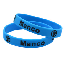 Manco-pulsera de silicona para jugadores, brazalete de silicona azul grabado y rellenado de Color, 1 unidad 2024 - compra barato