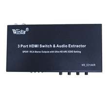 Wiistar ARC 4K HDMI V1.4 Переключатель Селектор 3 в 1 выход HDMI аудио экстрактор сплиттер с оптическим SPDIF & L/R аудио выход 2024 - купить недорого