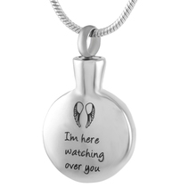 IJD9301  Engravable Stainless Steel Round Memorial Urn Jewellery Pendant Hold Human/Pet Ashes Cremation Necklace 2024 - buy cheap