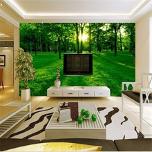 beibehang Large living room sofa 3D stereoscopic TV wall mural wallpaper background green wallpaper papel de parede infantil 2024 - buy cheap