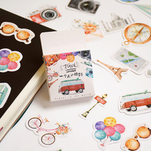 Adesivos decorativos de viagem para uma pessoa, adesivos fofos para decoração de álbum de scrapbook adesivos de papelaria presentes para crianças 2024 - compre barato