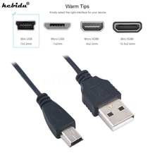 Kebidu-mini cabo usb 2.0, macho, 70cm, para mini 5 pinos, b, cabo de carregamento de dados, adaptador usb para mp3, mp4 2024 - compre barato