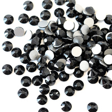 Black Glass Strass Nail Art Rhinestones Flatback Jet Glue On Stones стразы Non Hotfix Rhinestones For Nail Art Decorations B0724 2024 - купить недорого