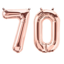 2 шт. 40 дюймов розовое золото номер 70 Фольга воздушные шары для взрослых 70th День рождения Юбилей цифры гелиевые Balaos отделка Globos 2024 - купить недорого