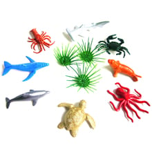 8 Style Whale Shark Octopus Penguin Marine Life Sea Animal Set Children Gift Dolphin Turtle Crab Model Toys 2024 - buy cheap