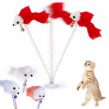 1PC Hot High Quality Funny PetToy Cat Toys Sucker Spring Plush Mouse Funny Cat Toy 20X10cm 2024 - buy cheap
