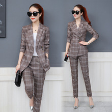 Women's new  autumn noble checkered suit OL office business suit suit pants suit women's autumn coat trousers two-piece 2024 - buy cheap