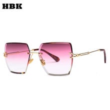 HBK-gafas De Sol cuadradas sin montura para mujer, lentes De Color degradado, montura De Metal, UV400, transparentes 2024 - compra barato