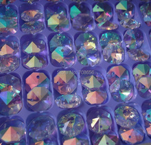 2000pcs 14mm K9 Crystal clear AB Octagon Beads In 1 hole or 2 Holes crystal DIY Curtain Beads Glass Prisms 2024 - buy cheap