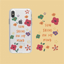 Korea girls cute summer flower clear Phone case for iPhone cover X XR XS max case silicon for coque iPhone 7 7 plus 6 6s 8 plus 2024 - buy cheap