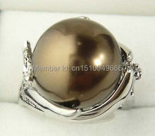 FREE SHIPPING >>>nice chocolate shell pearl ring size 7 8 9 2024 - buy cheap