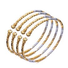 WANDO-brazalete de oro de Dubái para mujer, joyería etíope de Color dorado, brazaletes africanos, pulseras, regalo de joyería, 4 unids/lote 2024 - compra barato