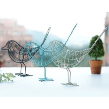 New Garden Wrought Wire and Bird white Black Home Decoration Iron Craft Room Ornaments Living Gift blue Metal Crafts 2024 - buy cheap