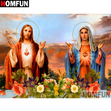 HOMFUN Full Square/Round Drill 5D DIY Diamond Painting "Religious couple" 3D Diamond Embroidery Cross Stitch Home Decor A19792 2024 - buy cheap