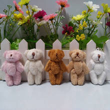 6cm Plush Mini Teddy Bear Long Wool Small Bear Stuffed Animals Toys Plush Pendants For Key chain, 5 colors to choos , 50 pcs/lot 2024 - buy cheap