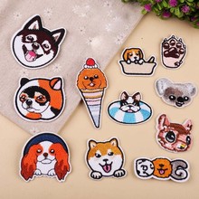 PGY 1PCS Exquisite Iron on Dog Patches Animal Embroidered Ice cream dog Patch Appliques for DIY T-shirt Jeans Jackets Badges 2024 - buy cheap