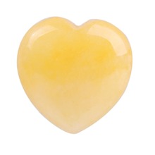 1 pieza de piedra de palma en forma de corazón jaspe amarillo Natural Reiki cristal curativo Fengshui decoración artesanal para el hogar 2024 - compra barato