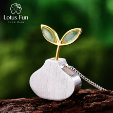 Lotus Fun Real 925 Sterling Silver Natural Aventurine Handmade Fine Jewelry Spring in the Air Leaf Pendant without Chain Women 2024 - buy cheap