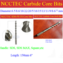 22mm diameter 150mm 6'' long NCP226 carbide wall core drill bits for Elevator projects FREE shipping drill tools 2024 - buy cheap