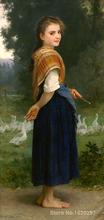 Canvas Paintings for living room The Goose Girl William Adolphe Bouguereau High quality Hand painted 2024 - buy cheap