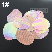 30g 110pc 38x28mm Oval/Egg Shape Flat Loose Sequins Paillettes Sewing,Wedding Craft,Women Kids DIY Garment Accessory Plaid Color 2024 - buy cheap