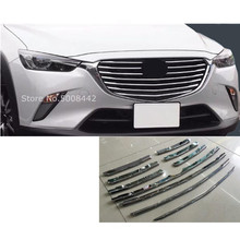For Mazda CX-3 CX3 2017 2018 2019 2020 Car Styling Cover Protection Detector ABS Chrome Trim Front Up Grid Grille Trim 10pcs 2024 - buy cheap