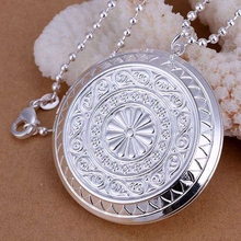 Free shipping wholesale for women's fashion jewelry chains necklace silver plated pendant photo frame pendant necklace SP176 2024 - buy cheap