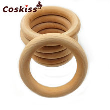10pcs 98mm Wooden Rings Wooden Baby Teething Rings Infant Teether Toy DIY Accessories For 3-12 Month Infants Tooth Care Products 2024 - buy cheap