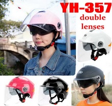 Мотоциклетный шлем YOHE с двумя линзами и полулицевой поверхностью, ABS, велосипедные шлемы для электровелосипедов, светоотражающие ночные шлемы YH357A, лето 2019 2024 - купить недорого