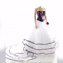 2021 Sweetheart A-Line Muddy Girl Camo Wedding Dresses Tiered Bridal Gowns Camouflage Long Countryside 2024 - buy cheap