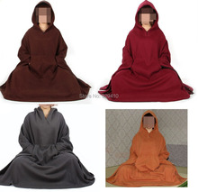 6color winter&autumn unisex meditation cloak Buddhist Monks suits robe zen lay warm clothing mantle cape red/brown/gray 2024 - buy cheap