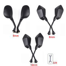 One Pair 8mm 10mm Motorcycle Mirror Electric Car Scooter Side Rear View Mirror Black Convex Mirror 2024 - buy cheap
