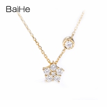 Baihe sólido 18k ouro amarelo h/si diamantes naturais colares mulheres na moda noivado casamento jóias finas estrela colar presente da menina 2024 - compre barato